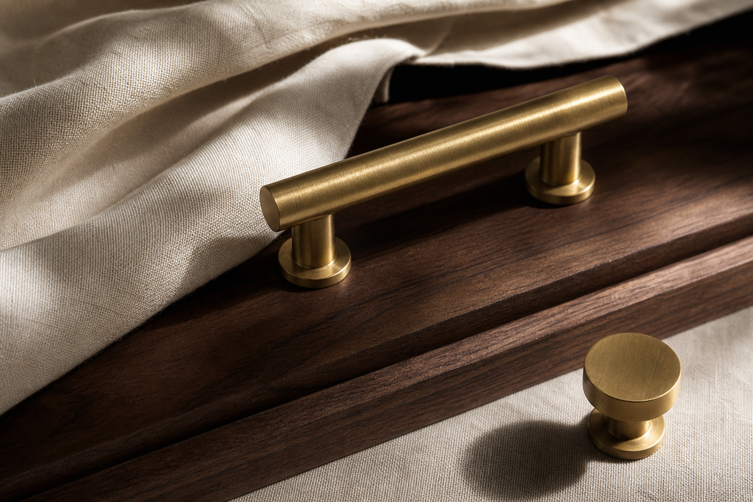 Brass and timber materials