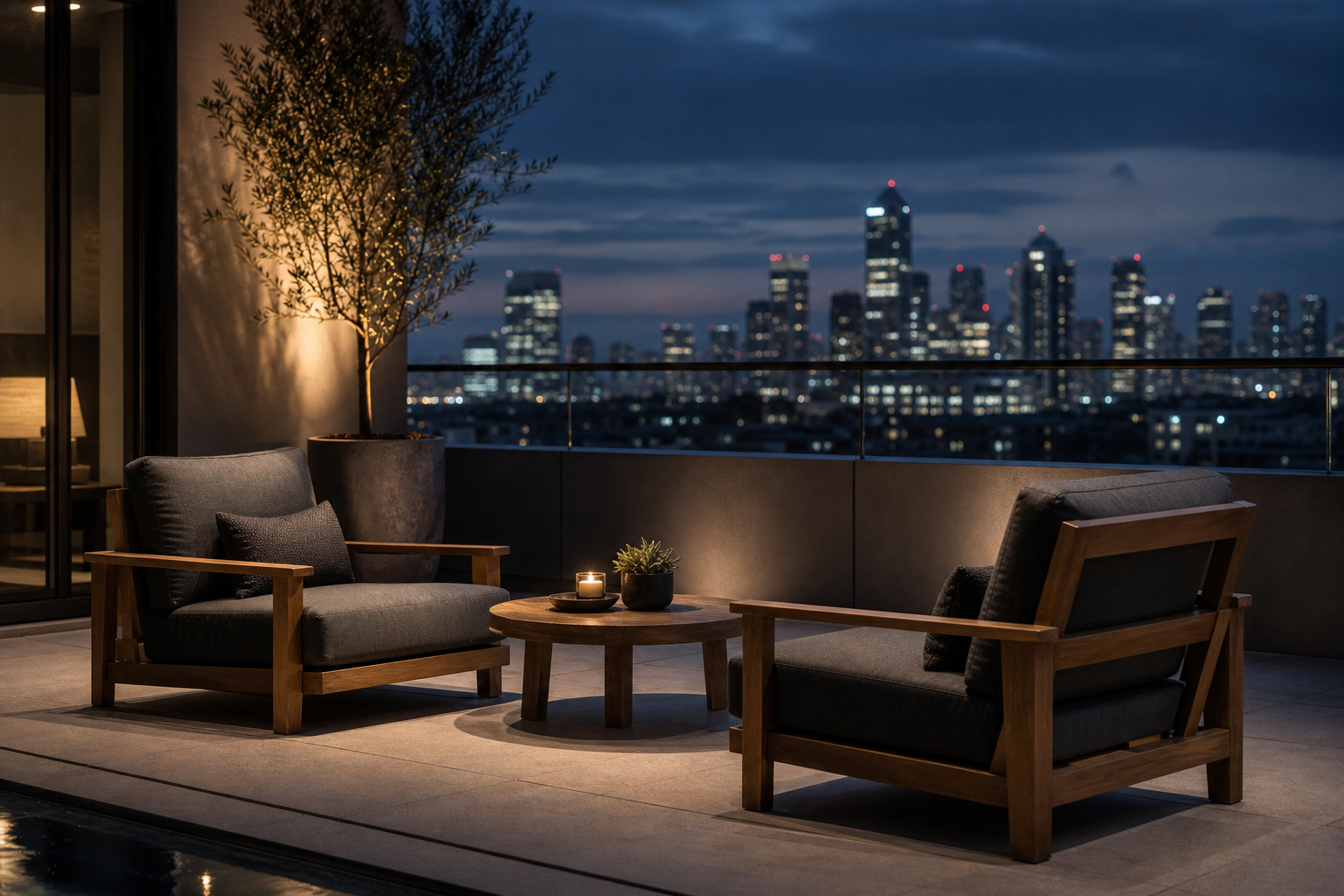 Outdoor terrace setting